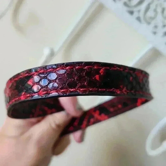 Topshop Vegan Faux Snakeskin Purse Red Black - Picture 14 of 16